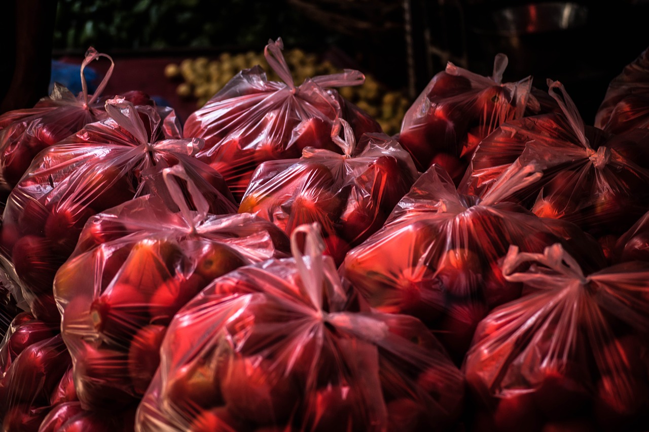 Bags of tomatoes