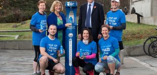 Deputy Presiding Officer Linda Fabiani MSP and Douglas Millican - Scottish Water Chief Executive and runners