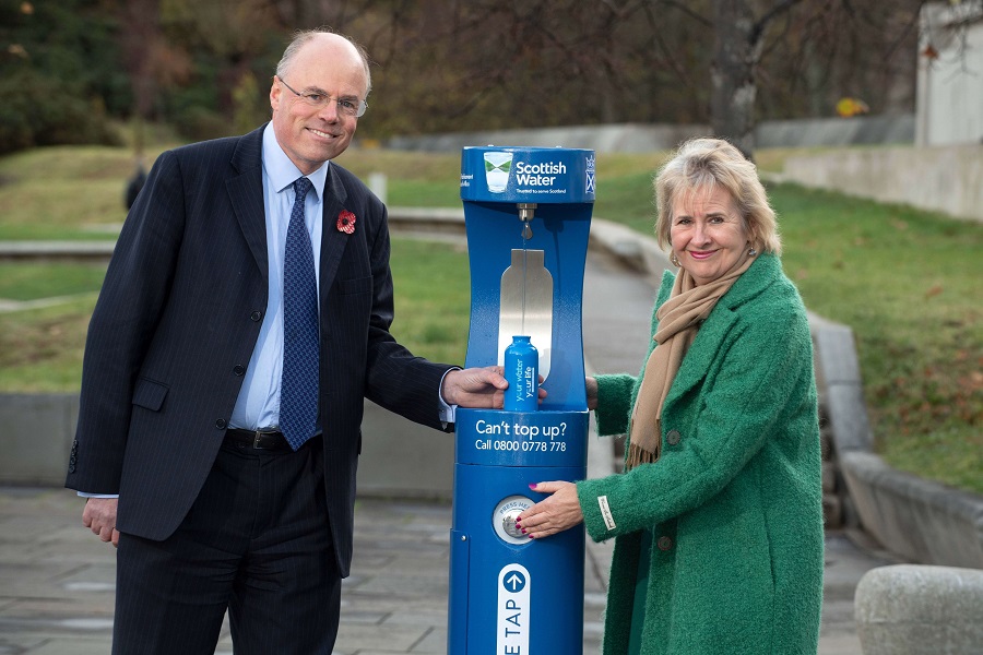 Roseanna Cunningham, Cabinet Secretary for the Environment, Climate Change and Land and Douglas Millican, Chief Executive, Scottish Water