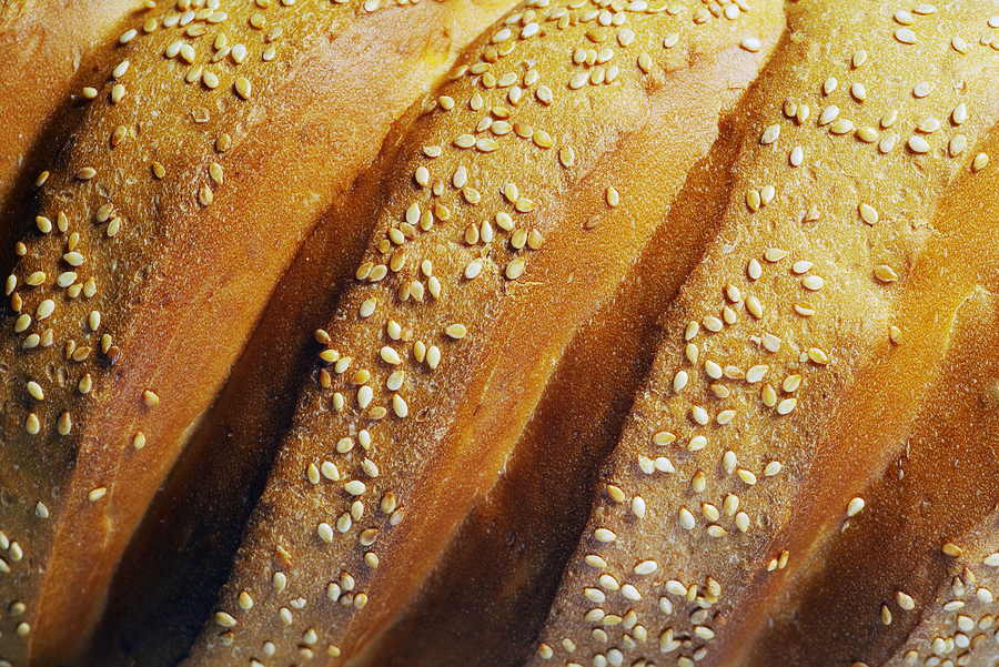 Close-up of crust of crusty, natural, rustic bread