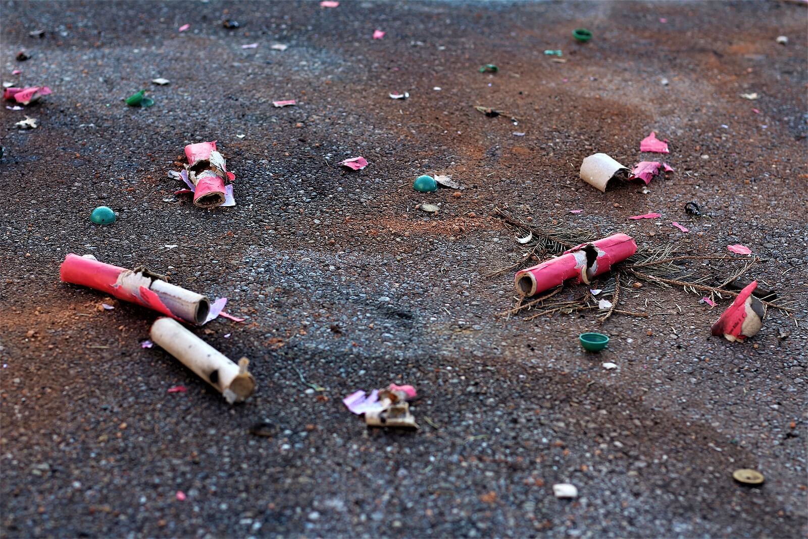 Firework-Waste-Left-Behind-After-Celebration