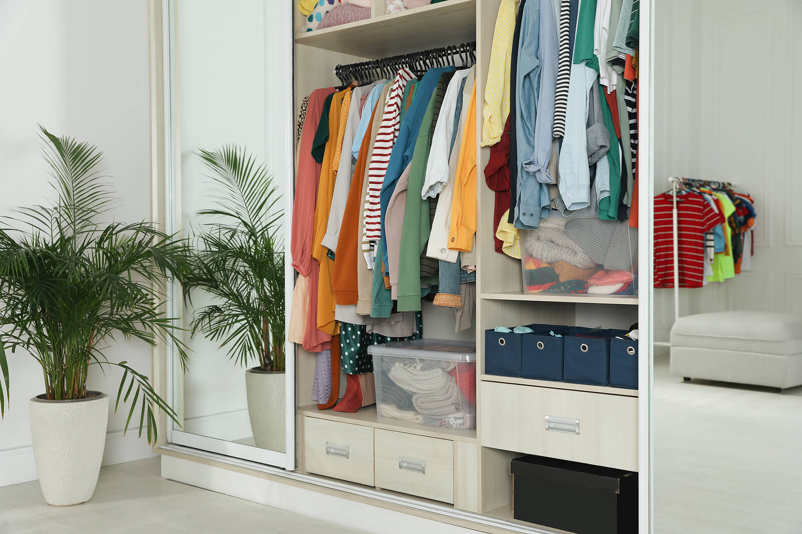 bigstock-Wardrobe-Closet-With-Different-447390847